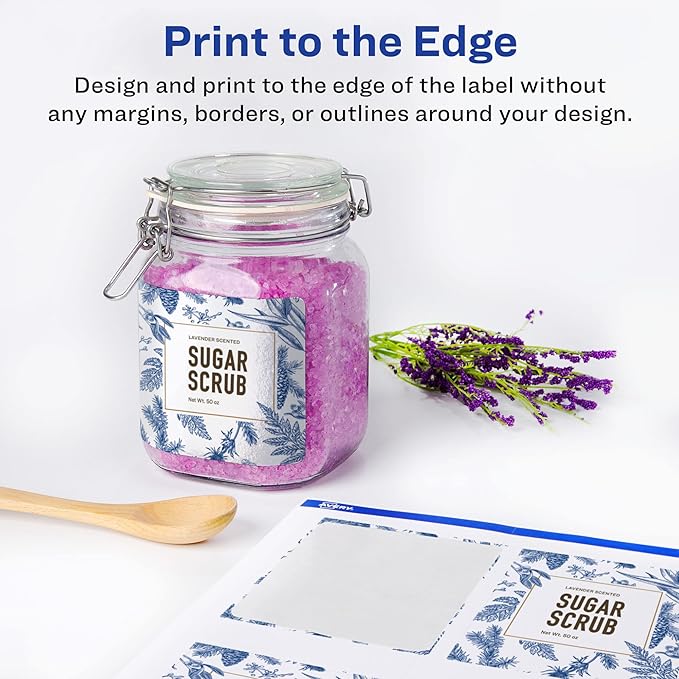 Avery Glossy White Rectangle Labels, Sure Feed Technology, 4.75" x 3.75", 200 Glossy White Labels, Print-to-The-Edge, Permanent Adhesive, Laser/Inkjet Printable