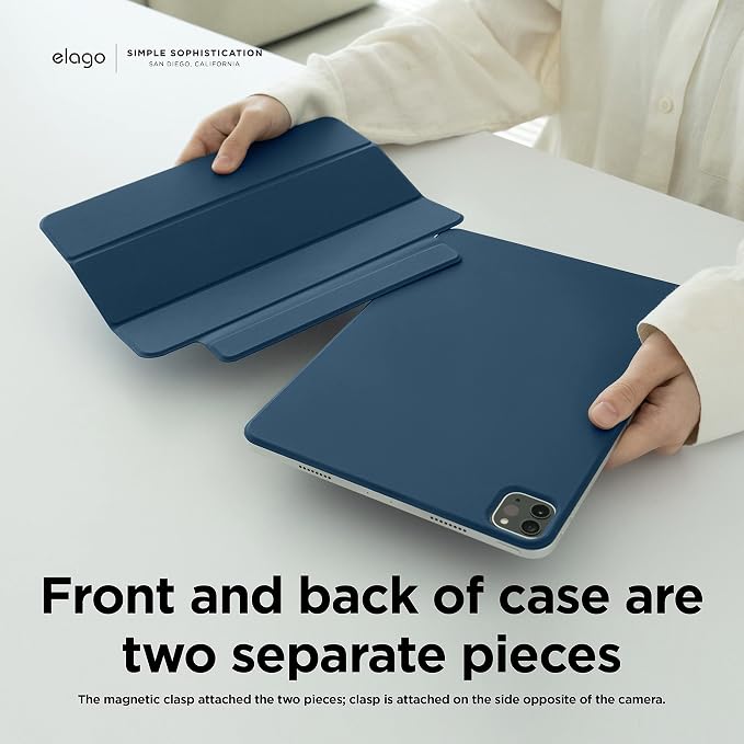 elago Case for iPad A16 10th Generation | iPad Case with Magnetic Attachment to Metal Materials Compatible with elago's Apple Pencil case (Blue)