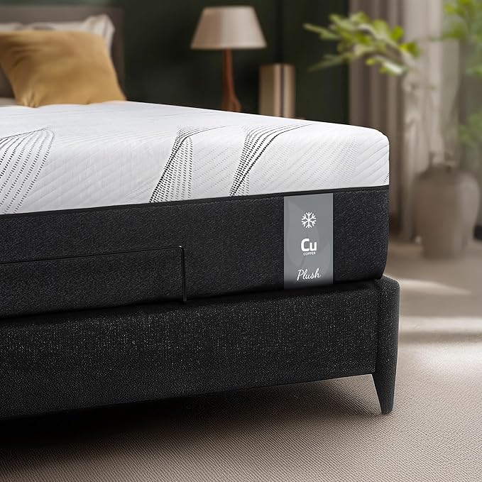 Life Balance Hybrid King Mattress 14 Inch, Made in USA, Plush, Individual Pocket Coils & Copper Gel Memory Foam， Hypoallergenic & Odorless, Motion Isolation & Pressure Relief, Mattress in a Box