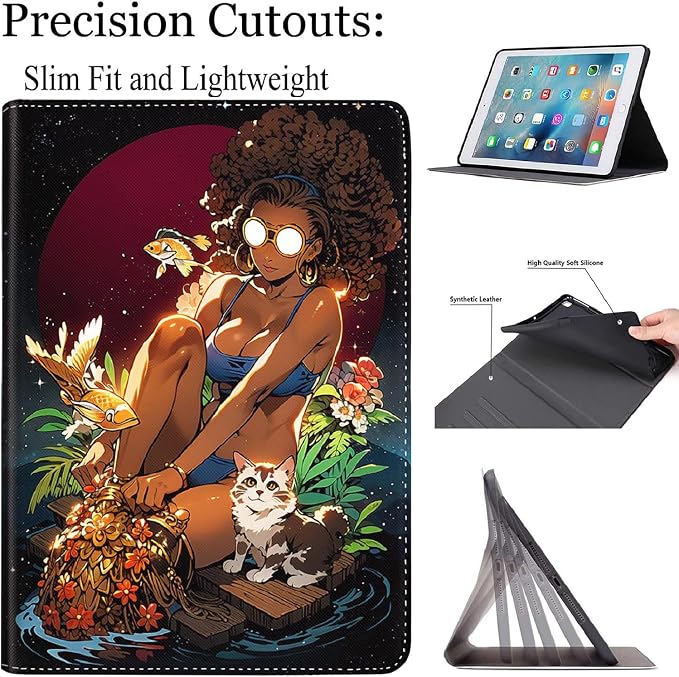 Case for New iPad (A16) 11th Generation 11 Inch 2025for iPad 10th Generation 2022 10.9 Inch Multi-Angle Stand Smart Cover Shockproof with Auto Wake/Sleep ，Starry Sky