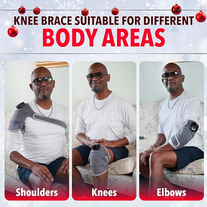 FORTHiQ RED+ Knee Massager with Heat and Red Light Therapy, Knee Brace with 5 Intensity Levels, 52 Red & Infrared Lights, Cordless, Adjustable for Knees, Elbows & Shoulders, FSA-HSA Eligible