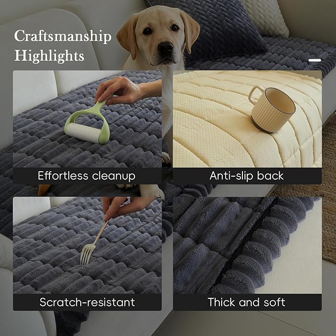 Couch Covers for 3 Cushion Couch Sofa Pet Friendly,Non-Slip Sofa Cover Washable