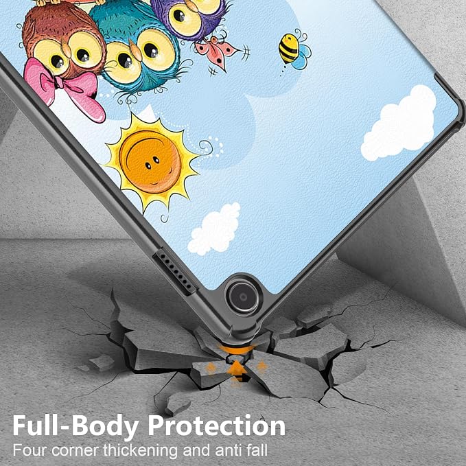 Slim Case for Amazon Fire Max 11 Tablet (13th Generation 2023 Release) Trifold Lightweight Hard Shell PU Leather Stand Folio Protective Cover with Auto Wake/Sleep Colored Graffiti Doodle