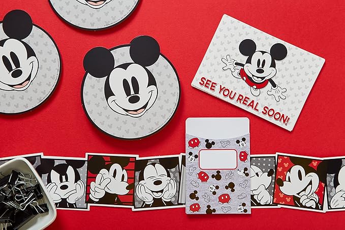 Eureka 846322 Disney Retro Mickey Mouse Selfies Extra Wide Decorative Classroom and Bulletin Board Trim for Teachers, 3.25" Wide, 12 Strips for 37 Total Feet