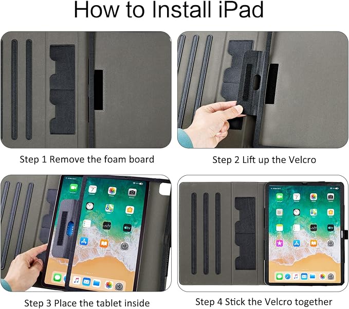 Vimorco for iPad Pro 11-inch Case M5/M4 2025/2024 for iPad Pro Case 11 Inch M5/M4 Pencil Holder/Hand Strap/Pocket/Screen Protection Band 3 Adjustable Angles Auto Sleep/Wake Beach Blue Ocean