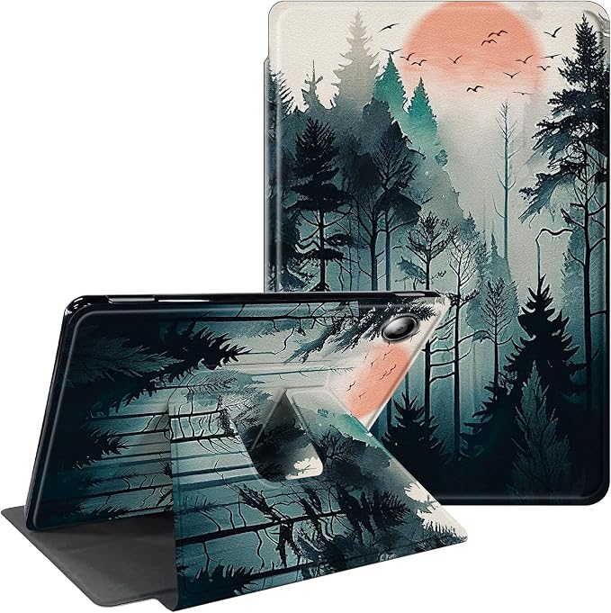 for Samsung Galaxy Tab A7 Lite Case 8.7 inch 360 Degree Rotating Stand Protective Smart Cover Case for Samsung Galaxy Tab A7 Lite 2021 - American Flag &amp Fish