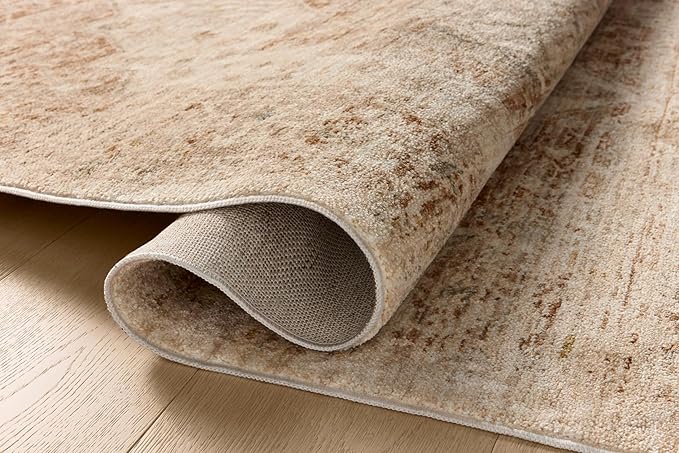 Loloi Magnolia Home by Joanna Gaines Junie Collection JUE-04 Natural/Clay 5'-3" x 5'-3", .38" Pile Height, Round Area Rug
