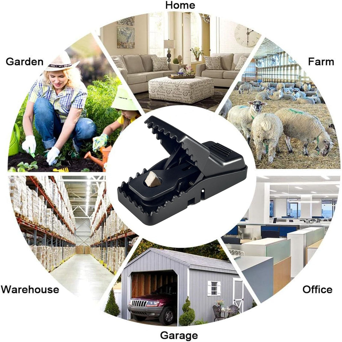 Reusable Indoor Mouse Trap 6 Pack – Easy to Set Plastic Rodent Control Device for Home, Garage & Garden Use