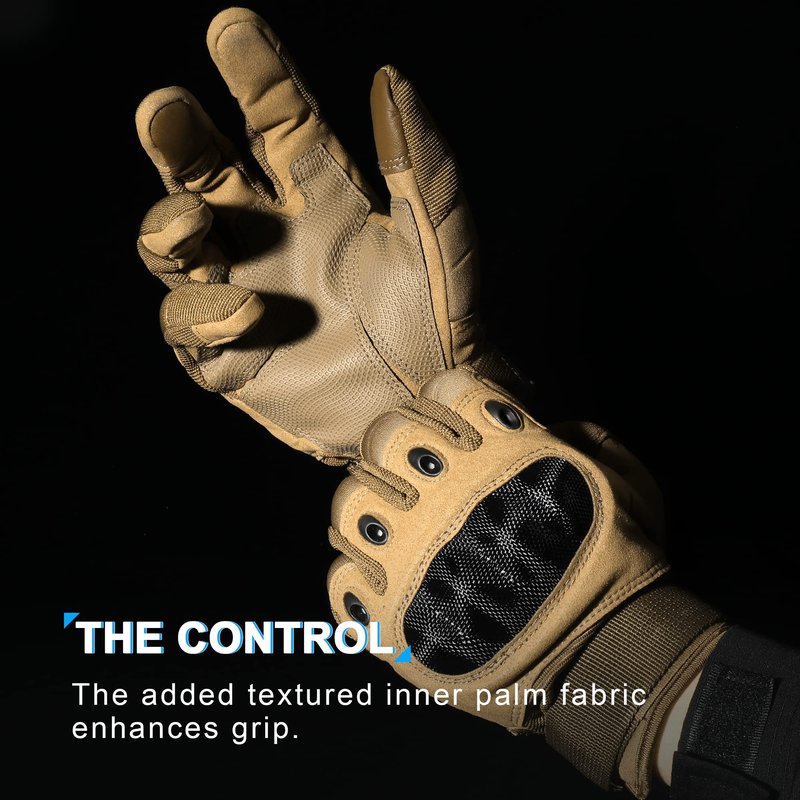 MVPTOO Touchscreen Padded Palm Gloves for Men Brown Small