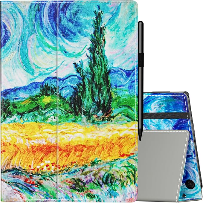 Case for Amazon Kindle Fire HD 10 Tablet (13th/11th Generation 2023/2021 Release) &amp Fire HD 10 Plus Tablet - Slim Folding Stand Folio Cover with Auto Wake/Sleep and Hand Strap Black