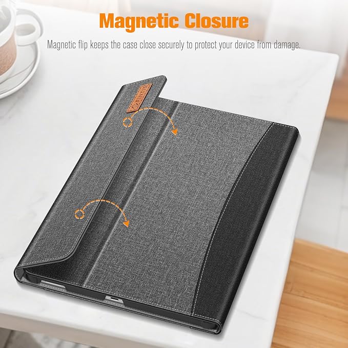 Fintie Portfolio Case for Samsung Galaxy Tab S10 FE Plus 13.1'' 2025 Black | Model (SM-X620/X626) Multiple Angles Business Cover with Pocket Built-in S Pen Holder