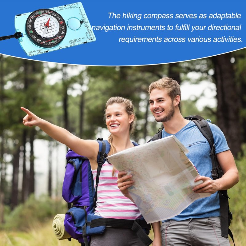 PATIKIL Orienteering Compass, Navigation Hiking Backpacking Compass for Map Reading Survival Outdoor Exploring, Transparent