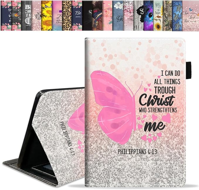Case for Amazon Kindle Fire HD 10 Tablet 10.1 (9th/7th Generation 2019/2017 Release) Slim Folding Stand Folio Cover with Card Slot &amp Auto Wake/Sleep - African American Girl