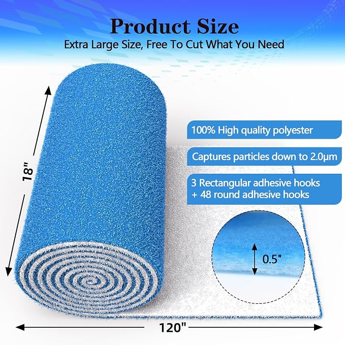 Air Vent Filter, MERV 8 Electrostatic Air Filter Roll, Rv Ac Vent, Refrigeration