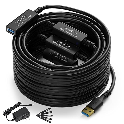 3 Pack USB 3.0 Extension Cable 10 Feet USB A Male to Female Extender Cord 5Gbps Data Transfer for Webcam Printer Keyboard Mouse Flash Drive Hard Drive Controller Black Cable with 5 Cable Ties