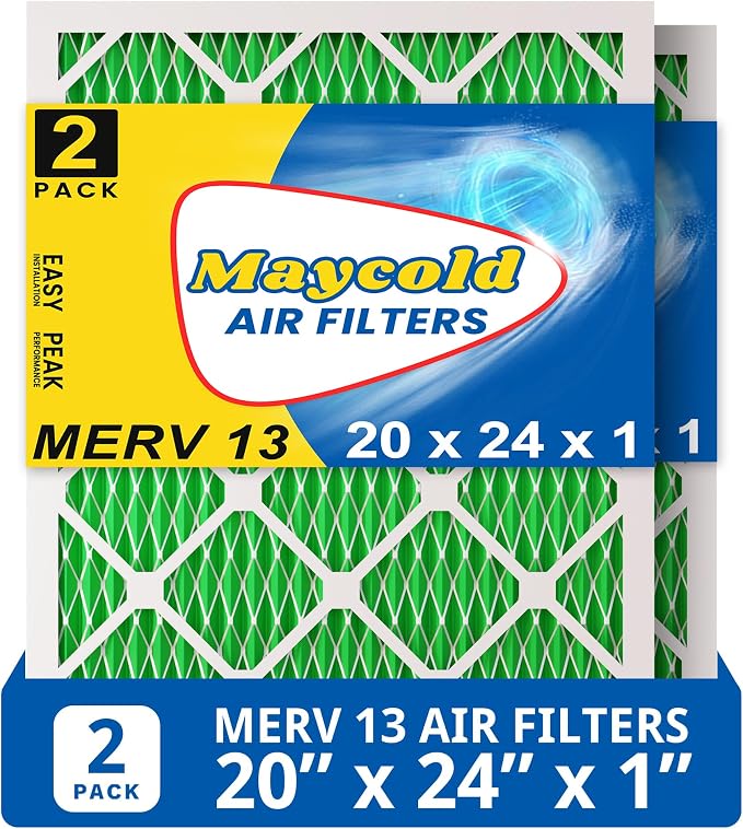 Maycold MERV 13 20x24x1 Air Filter, High-Efficiency Pleated AC & Furnace Filters