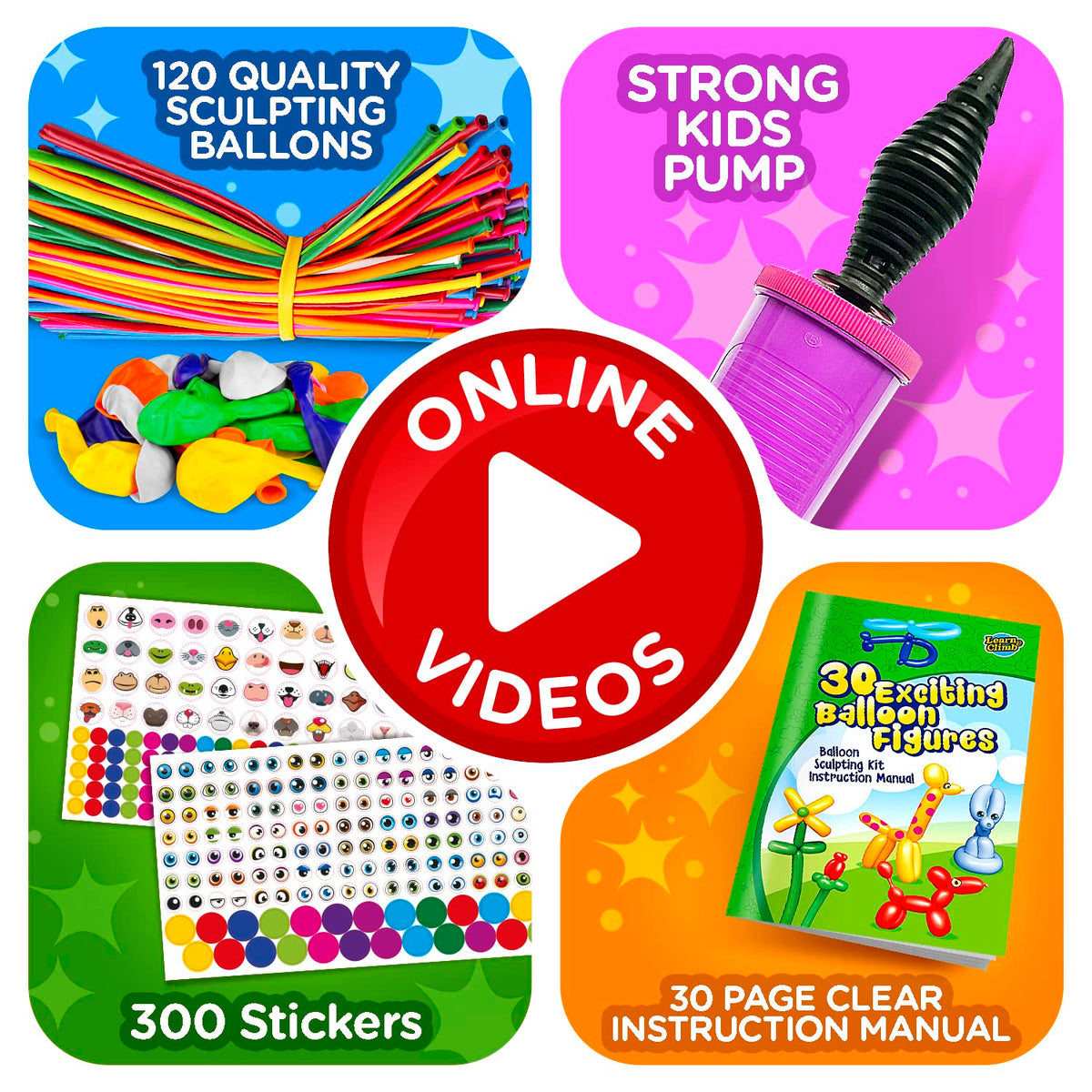 DIY Balloon Animal Kit for Beginners - Twisting & Modeling, 30+ Sculptures