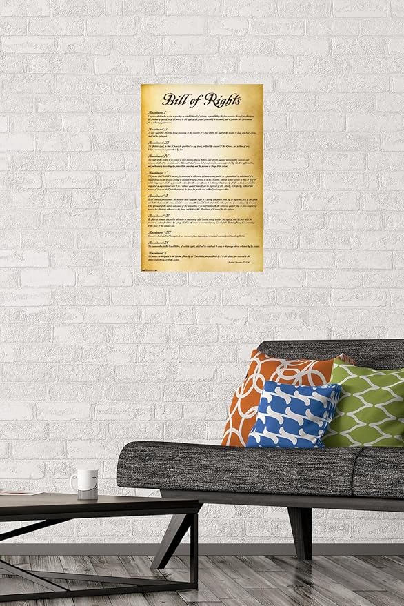 Trends International The United States of America - Bill of Rights Wall Poster, 14.725" x 22.375", Premium Poster & Mount Bundle