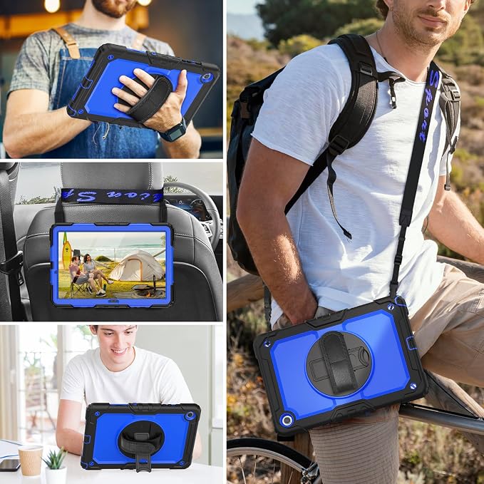 HXCASEAC Case for Samsung Galaxy Tab S6 Lite 10.4 inch Protective with Screen Protector/Hand Strap/S Pen Holder Shockproof S6 Lite Tablet Case 2024/2022/2020 SM-P610 SM-P613 SM-P620 - Black