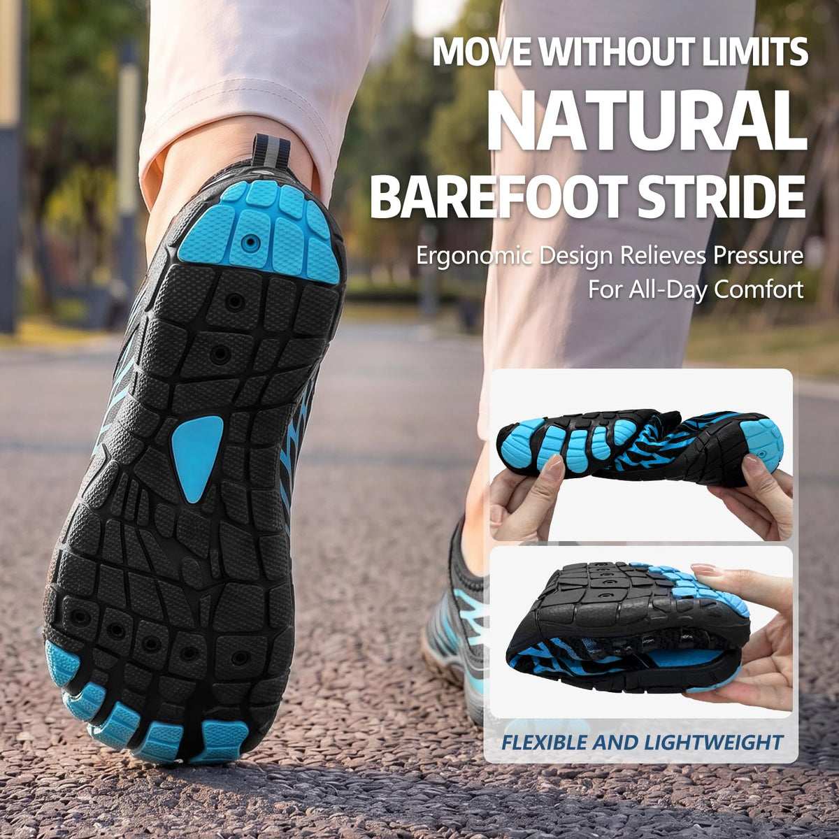 ELETON Barefoot Shoes Women Men Hiking Water Shoes Wide Toe Box Zero Drop