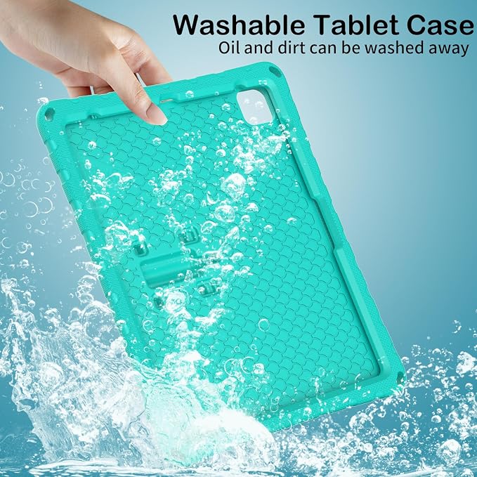 Kids Case for iPad Air 13 (2026/2025/2024) M4/M3/M2 &amp iPad Pro 13 2024 &amp iPad Pro 12.9 Cover 6th/5th/4th/3rd Gen (2022/2021/2020/2018) DIY Figures EVA Rubber Handle Stand Shockproof Bumper