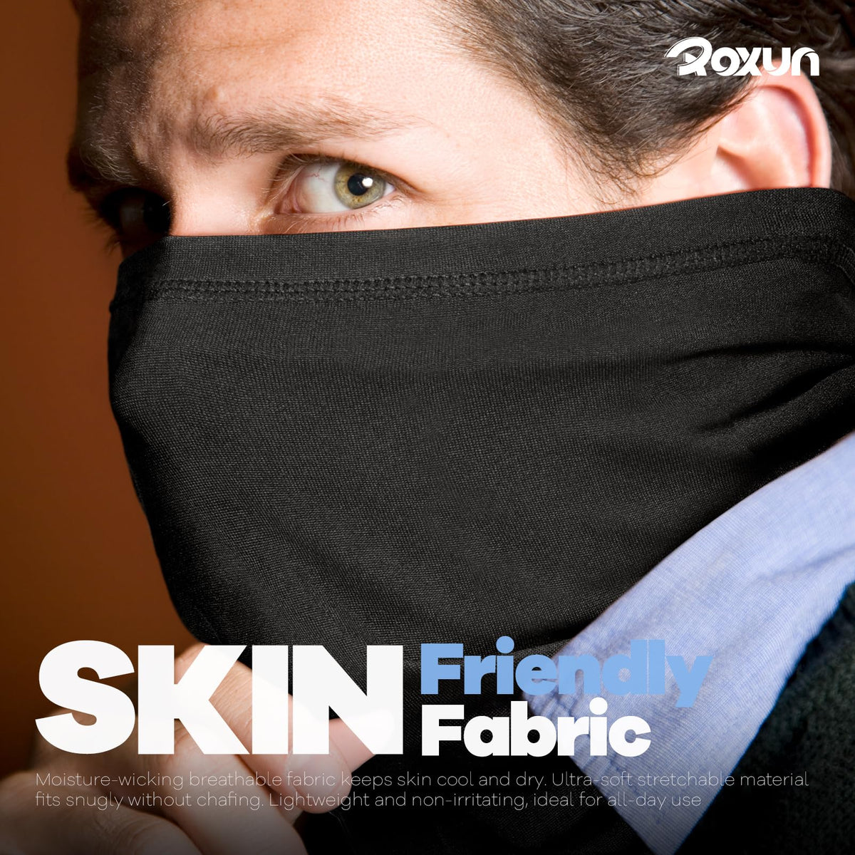 ROXUN Neck Gaiter, 4 Pack Summer Cooling Breathable Face Mask for Outdoors