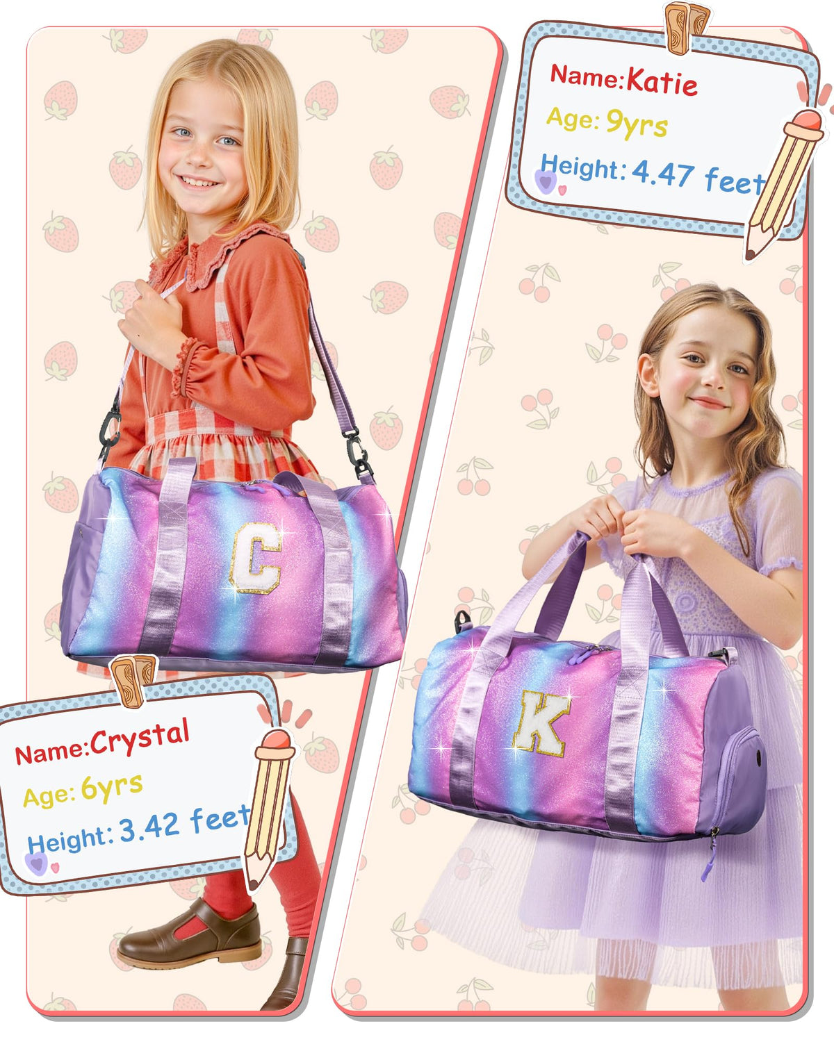 Vogewood Gifts for Granddaughter-Girl Gym Dance Bag with Shoe Compartment