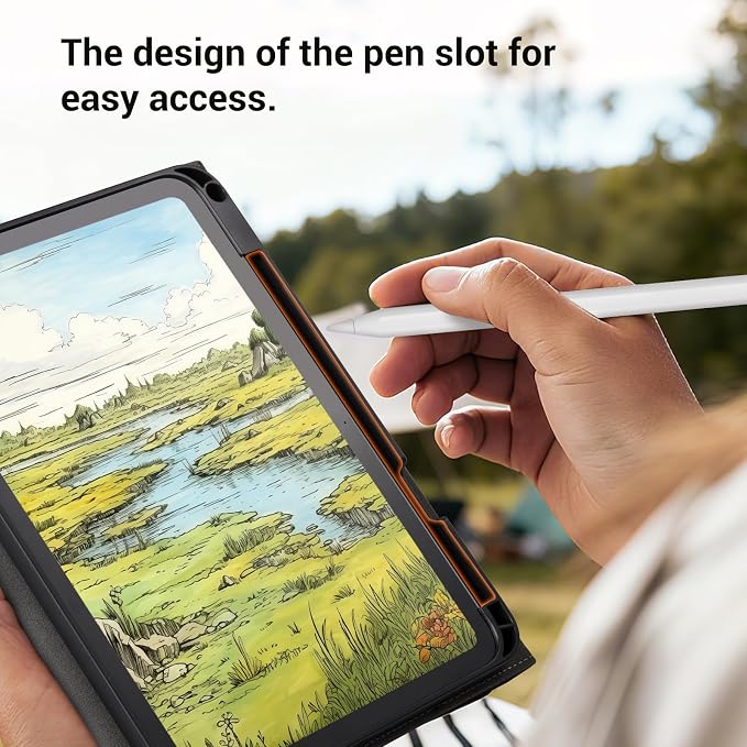 CoBak Premium Leather Case for iPad (A16) 11th Generation 11 Inch (2025) iPad 10th Generation 10.9 Inch (2022) - Elegant Magnetic Flip Cover with Auto Wake/Sleep Pencil Holder and Multi-Angle Stand