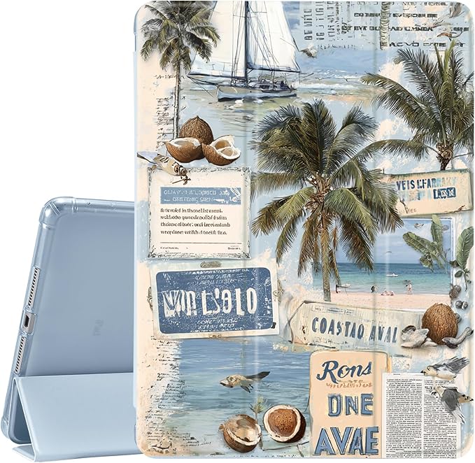 JOYLAND Blue Turtle for iPad Air 11 Inch M3(2025)/M2 (2024)Air 5th/4th Generation Case 2022/2020 10.9 Inch with Pencil Holder-Trifold Stand Protective Cover with Soft TPU BackBlack