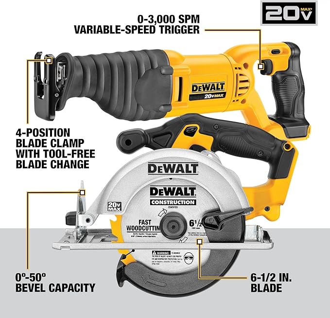 DEWALT 20V MAX Power Tool Combo Kit, 10 Tool Cordless Power Tool Set, 2 Batteries, Charger and 2 Bags Included, Dewalt Brushless Combo Kit (DCK1021D2)