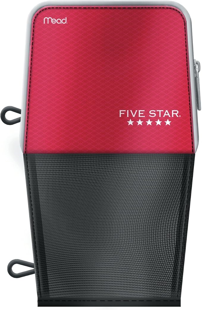 Five Star Stand 'N Store Pencil Pouch, Fits 3-Ring Binder, Pencil Case, Assorted Colors, Color Will Vary, 1 Count (50516) (Pack of 3)