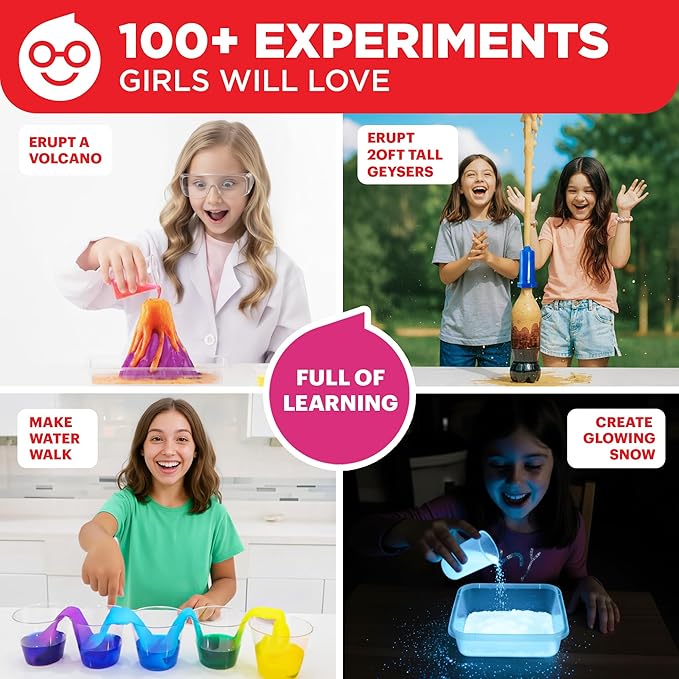 Doctor Jupiter Girls' Super Science Kit for Ages 8-12 Ideas for Girls 8,9,10+ Years Old | Chemistry Set, STEM Toy Kit with 100+ Experiments | Learning & Educational Projects