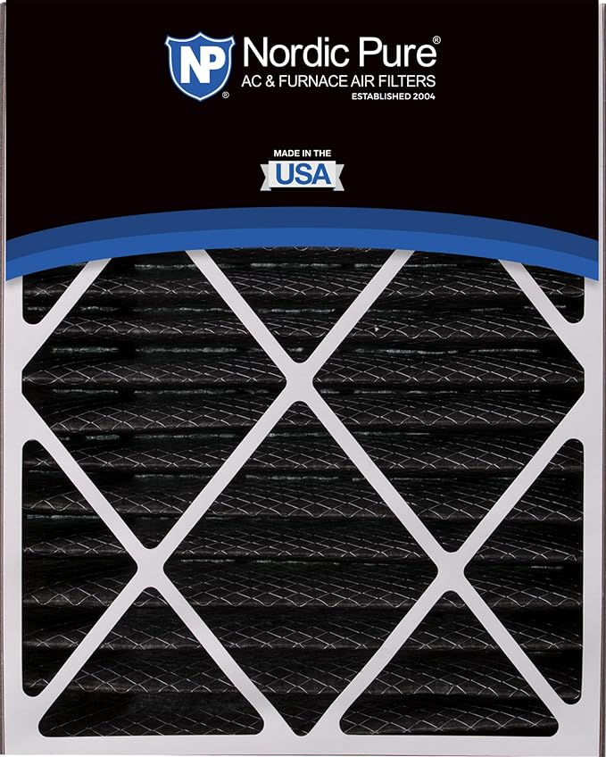Nordic Pure 20x25x5 Air Bear AC Filter Replacement MERV 10 Pleated + Carbon 2