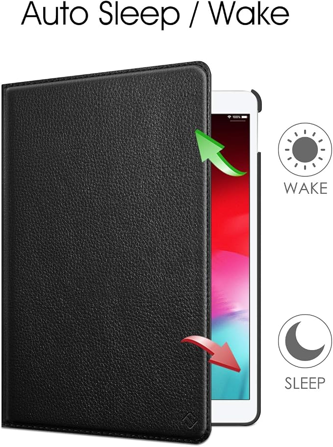 Fintie Rotating Case for iPad Air 3rd Generation 2019 / iPad Pro 10.5 2017 | 360° Swivel Stand Landscape &amp Portrait Viewing Shockproof Protective Cover Pencil Holder Auto Sleep/Wake Black