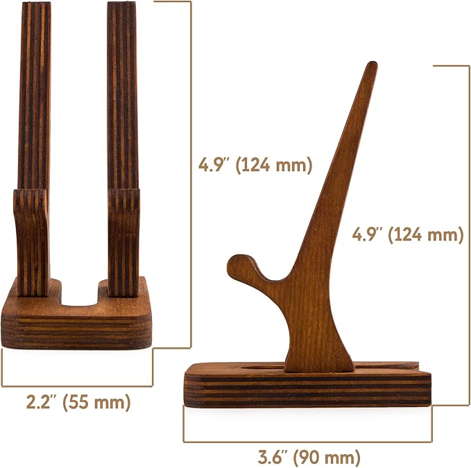 Rostmary Wooden Cell Phone Holder Tablet Stand for Desktop – Ideal for iPhone iPad Samsung Tablet PCs eReaders Artwork Make-up Mirror Photo Frame Stand – Lightweight Docking Station