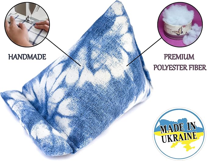 Handmade Phone Pillow Holder - The Wedge Mobile Device Stand - Fabric Phone Stand for All iPhones All Smartphones! 7 x 6.1 x 5.5 Inches (ABC)