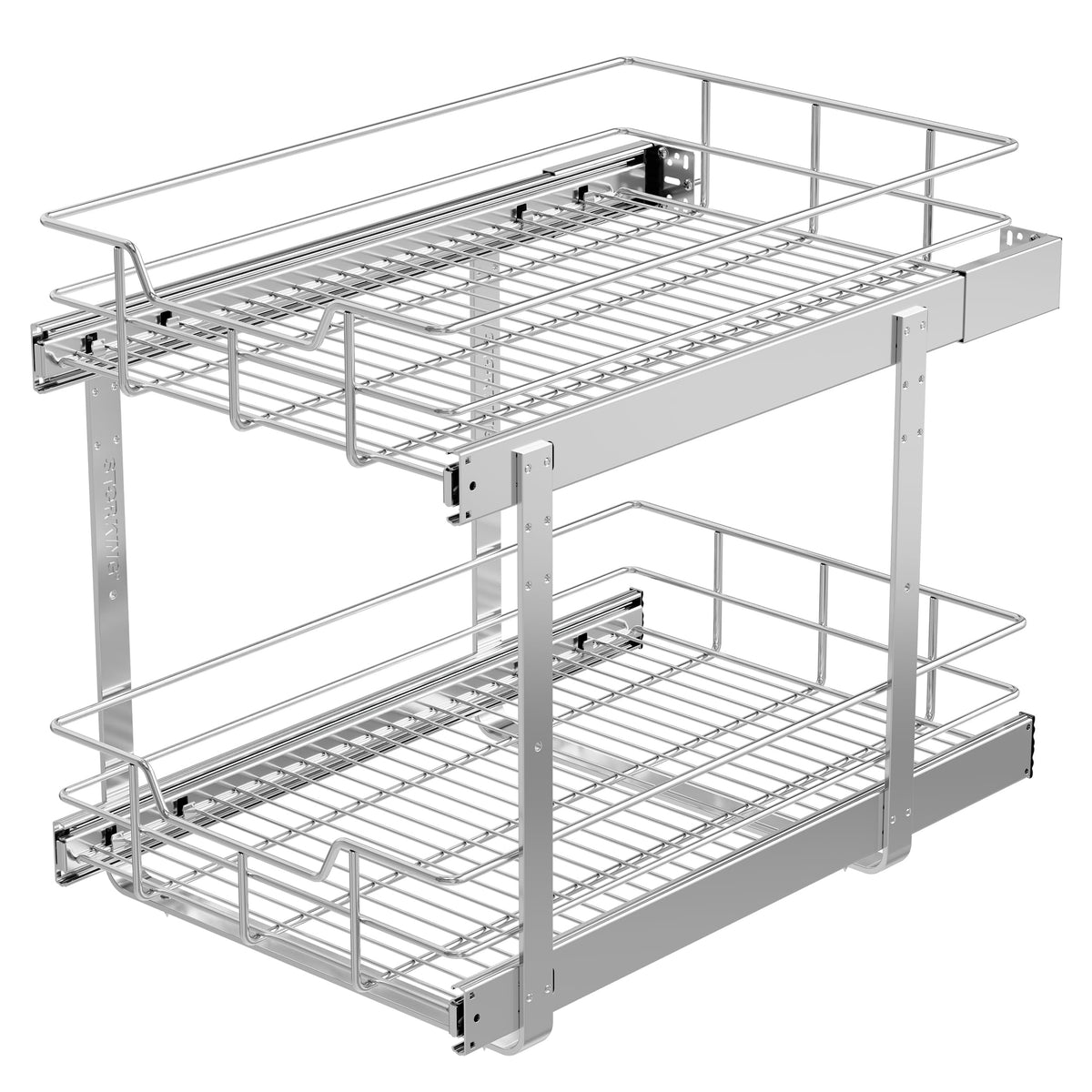 Pull Out Cabinet Organizer 18" W X 22" D, Chromed, Full Slide Out Drawers