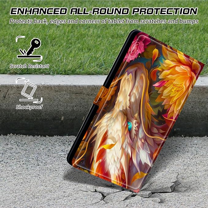 for Walmart Onn 10.1 2024 Onn 10.1 Gen 4 Universal Tablet Case 360 Degree Rotating Kickstand Protective Stand Case with Multiple Viewing PU Leather Shell Case Black Book Cat
