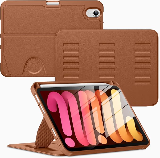 VIKESI Case for iPad mini 7 (A17 Pro) and iPad mini 6Multiple Angles Magnetic Stand CoverShockproof Soft BackPencil Holderand Auto Sleep/WakeBlack