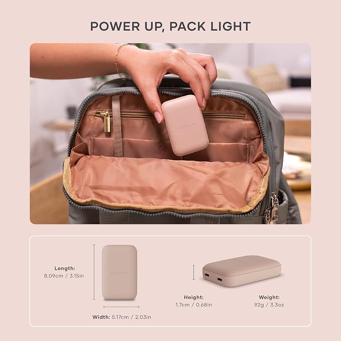 Satechi OntheGo 67W GaN Wall Charger PD 3.0 + PPS Dual USB-C Ports Black | Dual USB-C ports 45W+20W split-charging mode fits MacBook iPad iPhone 17 Galaxy Pixel Steam Deck