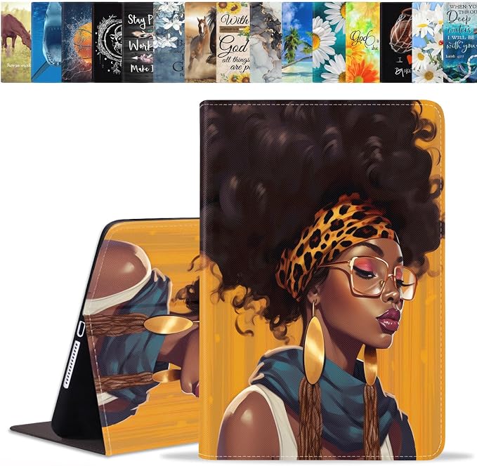 Case for Samsung Galaxy Tab A 8.0 2019 (SM-T290/T295/T297) Slim Lightweight PU Leather Stand Cover with Auto Wake/Sleep for Galaxy Tab A 8.0 Inch Abstract Watercolor Art Dogs