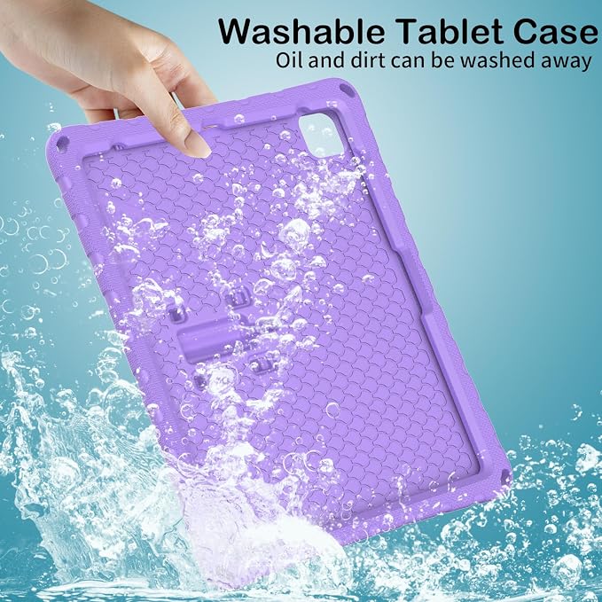 Kids Case for iPad Air 13 (2026/2025/2024) M4/M3/M2 &amp iPad Pro 13 2024 &amp iPad Pro 12.9 Cover 6th/5th/4th/3rd Gen (2022/2021/2020/2018) DIY Figures EVA Rubber Handle Stand Shockproof Bumper