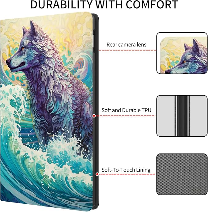 Case for 7 All-New Kindle Paperwhite (12th Generation 2024) and Kindle Colorsoft Signature Edition CoverSlim PU Leather Smart Cases with Auto Wake/Sleep-Black Cat Night Sky