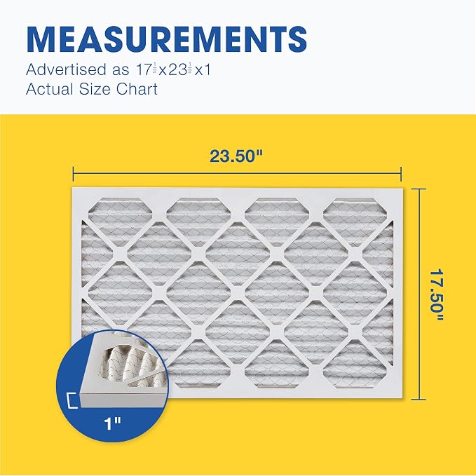 Aerostar 17 1/2x23 1/2x1 MERV 13 Pleated Air Filter, AC Furnace Air Filter