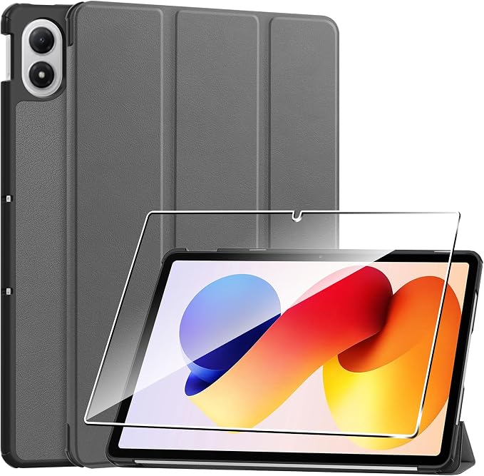 for Redmi Pad 2 Pro 12.1 Casehigh qualit Hard Shell LightweightQuality PUScratch ResistantBlack for Tablet 12.1 inch-Grey