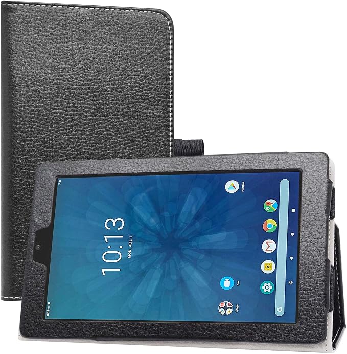 LiuShan Compatible with Onn 7 Tablet Case PU Leather Slim Folding Stand Cover for Onn 7 inch Tablet (2022 Model:100071481) Black