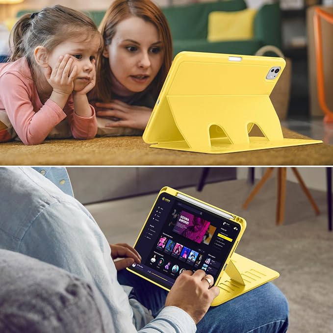 VIKESI Case for iPad Pro 11 inch (M5/M4) 2025/2024Multiple Angles Magnetic Stand CoverShockproof BackPencil Holderand Auto Sleep/WakeBlack