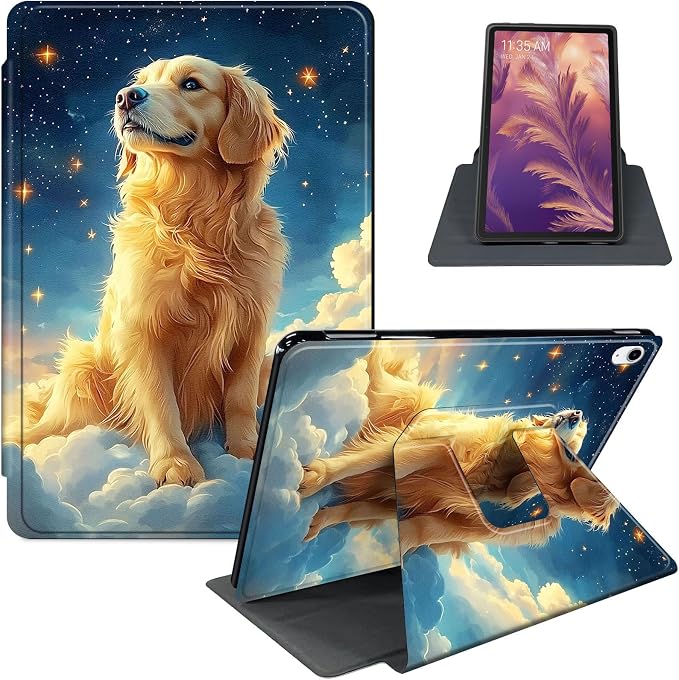 for iPad 11th Generation (A16 2025) 11 / iPad 10th Gen 10.9 2022 Case 360° Rotating PU Leather Stand Cover with Auto Sleep/Wake Shockproof TPU Backl Two Dragons Fighting