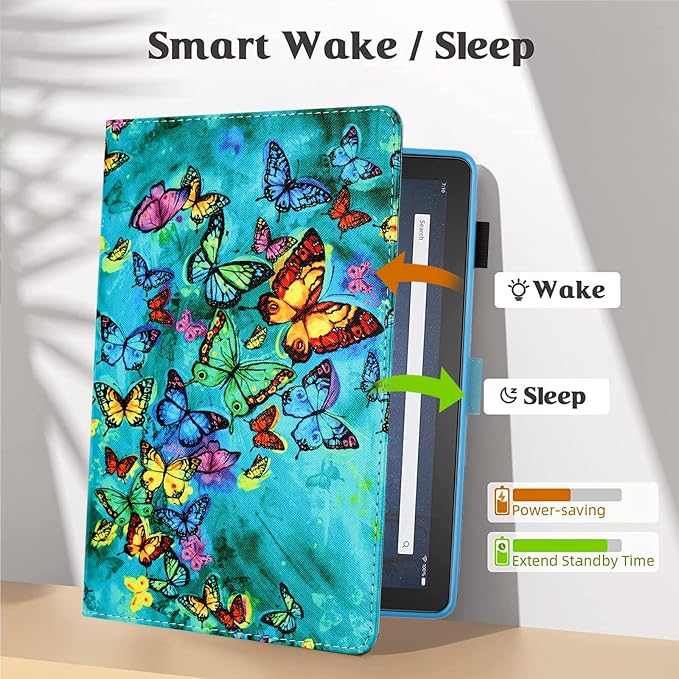 Case for Kindle Fire HD 10 &amp Fire HD 10 Plus 13th/11th Generation 2023 2021 | Synthetic Leather Flip Folio Stand Cover with Auto Wake/Sleep for Kindle Fire HD 10 &amp Fire HD 10 Plus Beach
