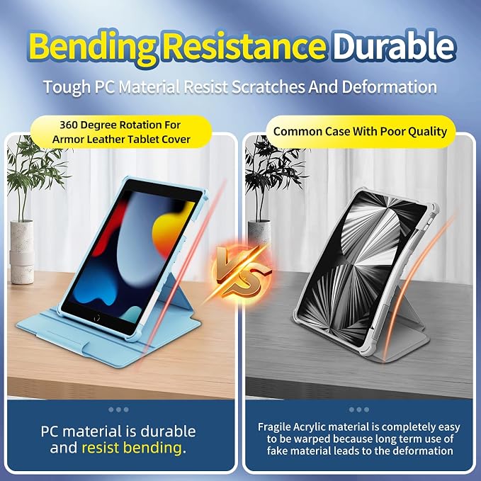Kids Case for iPad Pro 11 M5/M4 &amp iPad Air 11 (2026/2025/2024) Shockproof Case with Pencil Holder Techcircle Light EVA Foam Handle Stand Bumper Protective Child Friendly Drop Proof Cover Black